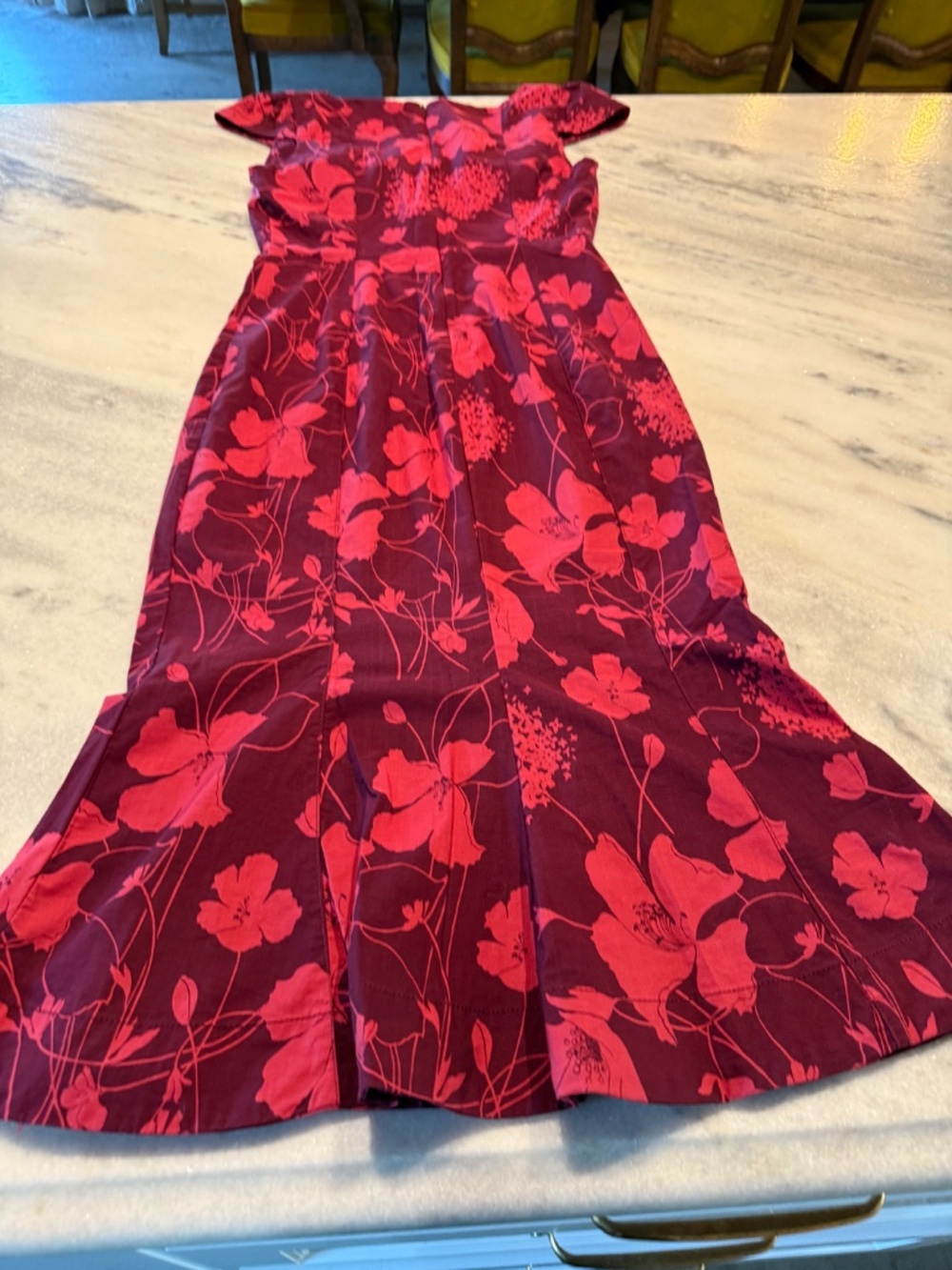 Anthropologie Cecily Fit and Flare Sweatheart Dress - Womens Size XS in Wine